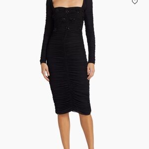 Elegant Black Ruched Dress